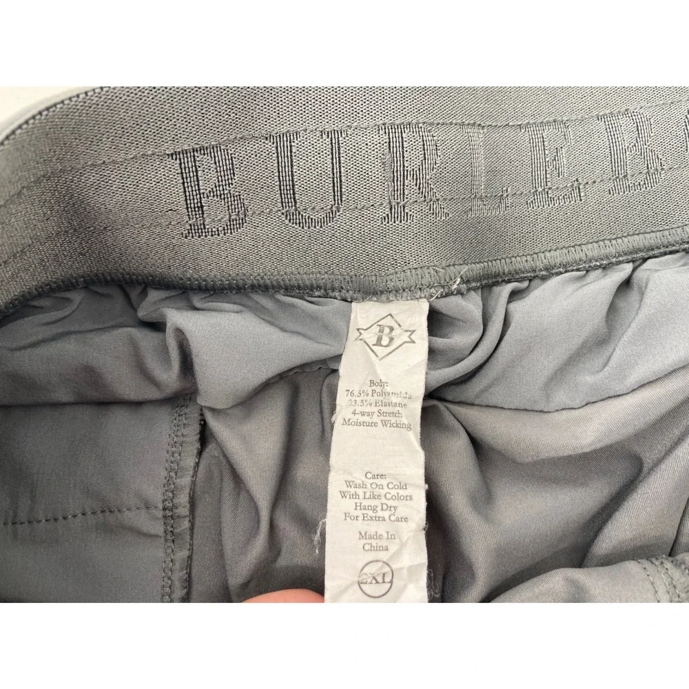 Burlebo Joggers Men 2XL Gray Training Athletic Performance Gym Stretch Pants